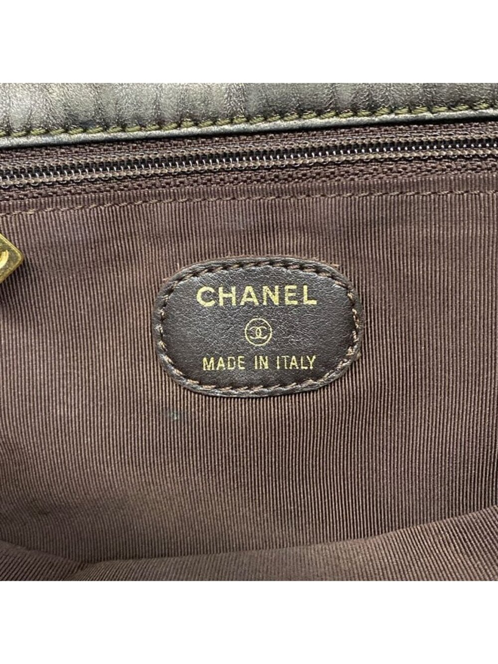 ★SOLD★ Chanel Shoulder Bag Dark Brown Logo Leather - Picture 8 of 12